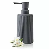 Moderne Seifenspender Grau Kunststoff Spülmittelspender, Seifenspender Bad für Badezimmer, Arbeitsplatte, Küche, Soap Dispenser mit Pumpspender (Grau)
