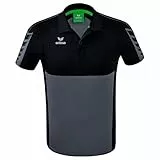 Erima Herren Six Wings Sport Polohemd (1112203), Slate Grey/schwarz, 3XL