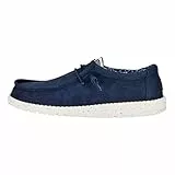 HEYDUDE Wally Canvas Herren - Slip on Schuhe - Mokassin Stil, Navy, 46