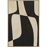 Kare Design Leinwandbild Classic Shape Blacky, Schwarz/Weiß, Wandbild, vertikale Wandmontage, Wohnzimmer, Wanddekoration, Bild, Abstrakt, Modern, Wohnzimmer, Schlafzimmer, Flur, 93x63 cm (L/B)