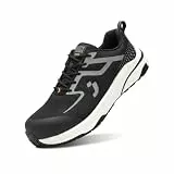 SAFETY JOGGER - Freedom S1PS - Leichte Sicherheitsschuhe - Atmungsaktive und Bequeme Arbeitsschuhe Herren und Damen mit Kunststoffkappe, breiter Zehenkappe, ESD und Sneaker Design - Schwarz - 43 EU
