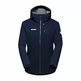 Mammut Ultimate Comfort SO Hooded Jacket Women | Softshelljacke für Damen, Outdoor Jacke mit Kapuze, Wanderjacke, Funktionsjacke, Allwetterjacke | Marine, L