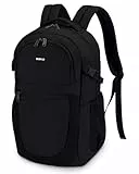 ECOHUB Handgepäck Rucksack für Damen, Laptop Rucksack 15,6 Zoll, Wasserabweisend Casual Daypack, 28L Tagesrucksack mit 12 Fächern für Arbeit(Schwarz)