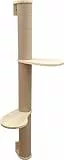 Kerbl Pet Kratzsäule Timber, Kratzbaum, Natur, 127cm, Massivholz, Jute, Katzen, inkl. Wandbefestigung