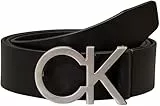 Calvin Klein Herren Gürtel Ck Buckle Belt Ledergürtel, Schwarz (Ck Black), 90 cm