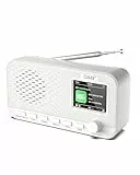 OiDiPi DAB Radio mit Bluetooth, wiederaufladbares UKW-Digitalradio, Radios batteriebetrieben, tragbares DAB+ Radio, Küchenradio mit 80 Voreinstellungen, 2,4-Zoll-Farbdisplay, Dual-Wecker, Sleeptimer