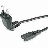 ROLINE Netzkabel Euro-Stecker (abgewinkelt) auf C7, 2pol., schwarz, 1,8 m