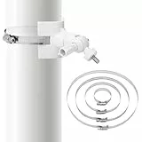 QWORK® Universelle Masthalterung Metall mit 4 Schlaufen Ø50/100/150/200mm, Kompatibel mit Arlo/Wyze/Eufycam Überwachungskameras - Weiß