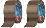 GRIFEMA GA4004-1, Geräuscharmes Paketklebeband, Paketband für Versand, Umzug und Lagerung, Braun Verpackungsband, 66 m x 50 mm (Packung mit 2)