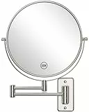 Benbilry Schminkspiegel, Wandmontage, 22,9 cm, 1 x / 10-fache Vergrößerung, doppelseitig, 360° drehbar, ausziehbar, Badezimmerspiegel, groß, vergrößerter Rasierspiegel mit klappbarem Arm,