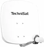 TechniSat DIGIDISH 45 – Satelliten-Schüssel für 2 Teilnehmer (45 cm kleine Sat Anlage - Komplettset mit Wandhalterung und Universal Twin-LNB) weiß