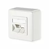 Metz Connect 1309150002-E Modul Anschlussdose AP 2Port unbest ws Reinweiß (Ral 9010)