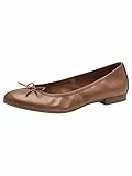 Tamaris Damen Ballerina Leder flach, braun, 40 EU