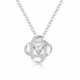 GEMAURA Halskette Damen Silber 925, Kristall Kette Mit Herz Anhänger, Zirkonia Verstellbar Schmuck Frauen Geschenk (Weiß/Blaue/Lila)