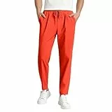 Generisch Schlaghose Herren Anzughose Cargohose Making The Cut Store Stoffhose Chino Hose Haushose Jogginghose Baggy Zewool Jeans Cordhose Mens Trousers Orange M