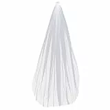 Amosfun Brautschleier Mit Kamm Weiß Langer Hochzeitsschleier Einfache Elegante Einschichtige Spitze Brautschleier Für Hochzeit Zubehör