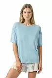 Mey Nachtwäsche Serie Pure Chic Damen Homewear-Oberteile Breezy Blue (L)