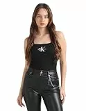 Calvin Klein Damen Body aus Baumwolle mit Stretch, Schwarz (Ck Black), L