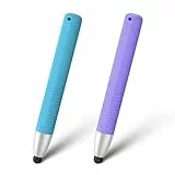 Vancle 2 Stück Tablet Stift für Kinder,Kinderfreundliche Stylus Stifte für Touchscreens,für alle iOS und Android Handys Tablets,Kindle,iPad,iPhone(Blau/Lila)