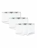 Emporio Armani Herren Men's Basic - Essential Monogram 3-pack Trunk Boxershorts, White/White/White, L