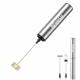 POWERLIX Pro 3-in-1 Elektrischer Milchschäumer Handheld - USB-C Wiederaufladbar, 10.000 U/min Schnellschaum, Abnehmbare Aufsätze für Latte Macchiato/Cappuccino/Eischnee, Tragbarer Barista Helfer