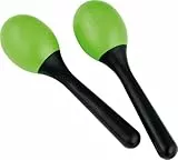 Nino Percussion Small Egg Maracas - 1 Paar kleine Shaker für Kinder ab 3 Jahren - Musikinstrument - Kunststoff, Schwarz und Grün (NINO569GG)