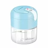 EASYSPEED Zerkleinerer Elektrisch Mini, 250ml, Gemüsezerkleinerer, USB Type-C Aufladung, Tragbar Zerkleinerer für Fleisch,Babynahrung,Obs,Camping,Blau