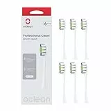 Oclean Bürstenköpfe Professional clean-6 pack, Weiß Zahnbürstenkopf mit DuPont-Borsten für Oclean Elektrische Zahnbürste, W-Shape Ersatzbürsten geeignet für Oclan Schallzahnbürsten