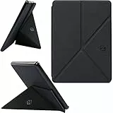 ZhaoCo Hülle für 6,8-Zoll Kindle Paperwhite (11. Generation-2021) und Kindle Paperwhite Signature Edition E-Reader, PU-Lederhülle, Vertikale und Horizontale Anzeige - Schwarz