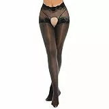 Generisch Damen Strumpfhose mit Offenem Schritt Durchsichtig Strümpfe Leggings High Waist Feinstrumpfhosen Elastische Ouvert Pantyhose Sexy Jumpsuit 2026