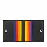 DUDU Mehrfarbiges Portemonnaie RFID in Leder mit Kartensteckfächer und Münzfach Schwarz