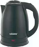 Hagen, Kompakter elektrischer Wasserkocher aus Edelstahl, Elegantes Design, 360° Basis, Kapazität 1,8L, Leistung 1500W, 360 ° Basis, Herausnehmbarer und waschbarer Filter, HA5525-BLK-Schwarz