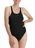 Speedo Damen Eco Endurance+ Medalist Badeanzug | Athletische Passform | Klassisches Design | Recyclingmaterial | Chlorbeständig | Besonders flexibel Badeanzug, Schwarz, 36
