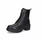 Dockers by Gerli Damen Combat Boots, Frauen Stiefeletten,warm gefüttert,Winterschuhe,Stiefel,Bootee,Booties,halbstiefel,schwarz,42 EU