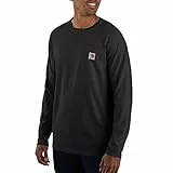 Carhartt Herren Force® Relaxed Fit, mittelschweres, kurzärmliges Pocket T-Shirt, Schwarz, L