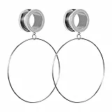 Huacan Tunnel Set Mit Anhänger 6mm 8mm 10mm 12mm 14mm 16mm Ohr Tunnels Sets Silber Rosegold Gold Schwarz Plugs Für Frauen Damen Double Flared Außengewinde Expander Edelstahl Schmuck 2 Stück