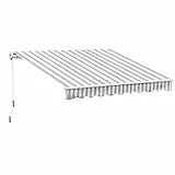 Outsunny Markise mit Handkurbel, Gelenkarmmarkise, Sonnenschutz, Wandmontage, Balkon, Alu Berge 3 x 2,5 m