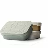 MAMEIDO Brotdose Edelstahl 800 ml, mit flexiblem Trenner & Silikondeckel, Lunchbox Erwachsene, leichte Vesperbox Kinder, Brotbox Kinder mit Fächern (Desert Sage)