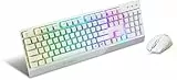 MSI Vigor GK30 Combo White, QWERTZ, DE Layout GK30 Gaming Tastatur und GM11 Gaming Maus (kabelgebunden, Plunger Switch, QWERTZ Layout, weiß, RGB)
