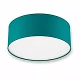 REV Deckenleuchte - Deckenlampe rund 30cm mit Stoff-Lampenschirm im modernen Look – ideal für Schlafzimmer, Wohnzimmer & Kinderzimmer, petrol