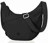 JUYANO Umhängetasche Damen Kleine, Wasserdicht Nylon Halbmond Crossbody Bag, Handtasche für Damen mit Mehreren Taschen, Leichte Schultertasche Handtaschen für Arbeit Reisen Alltag Sport, Schwarz