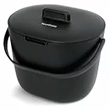 YourCasa Biomülleimer Küche 3,6L - Komposteimer für alltäglichen Biomüll Behälter Spülmaschinenfest - Geruchsdicht mit Sieb & ergonomischen Griff - Bio Mülleimer Klein Komposter Bioeimer (Schwarz)