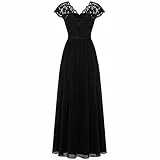 MICKURY Sexy Damen Kleider Kurz Abendkleid XL Kleid Weiss Damen Sexy Abendkleider Damen Kleider Festlich Damen Grün Abendkleid Midi Elegant Kleider Damen Freizeit(1-Schwarz,M)