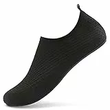 Sixspace Damen Herren Badeschuhe Wasserschuhe Schwimmschuhe Männer Frauen Strandschuhe Aquaschuhe Barfußschuhe für Strand,Pool,Meer,Wassersport,Tauchen,Surfen,Aqua Cycling(Schwarz,41 EU)