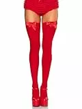 LEG AVENUE Damen Thigh Highs-625522003 Strumpfhose, Rot, Einheitsgröße Große Größen EU
