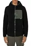 Sublevel Herren Teddy Fleecejacke mit Kapuze black L