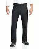 Outdoor Ventures Softshellhose Herren Wasserdicht Outdoorhose Winter Thermohose Warm Gefüttert Skihose Snowboardhose Winddicht Schneehose für Skifahren, Wandern, Trekking Schwarz 32W/30L