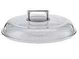 RÖSLE SILENCE Borosilikat Glasdeckel, Hochwertiger Pfannendeckel mit Griff aus Edelstahl 18/10, 32 cm, Temperaturbeständigkeit bis 260 °C, Spülmaschinengeeignet