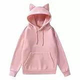 POIUIYQA Hoodie Damen Kawaii Kleidung Cat Ears Pulli Dunkle Gotik Kapuzenpullover Langarm Sweatshirt Hollow Out Gothic Punk Oberteil Femboy Clothes Winter Bluse Köln Karneval Partykleidung Top