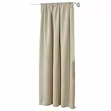 WOLTU Thermovorhang, Verdunklungsvorhang für Wohnzimmer Schlafzimmer, Blickdicht, mit Kräuselband für Schiene, 250g/m² Schwere Wärmeisolierende, 135 x 245 cm, Sand